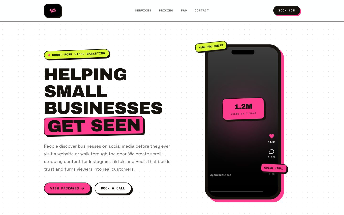 Smells Good Marketing website homepage